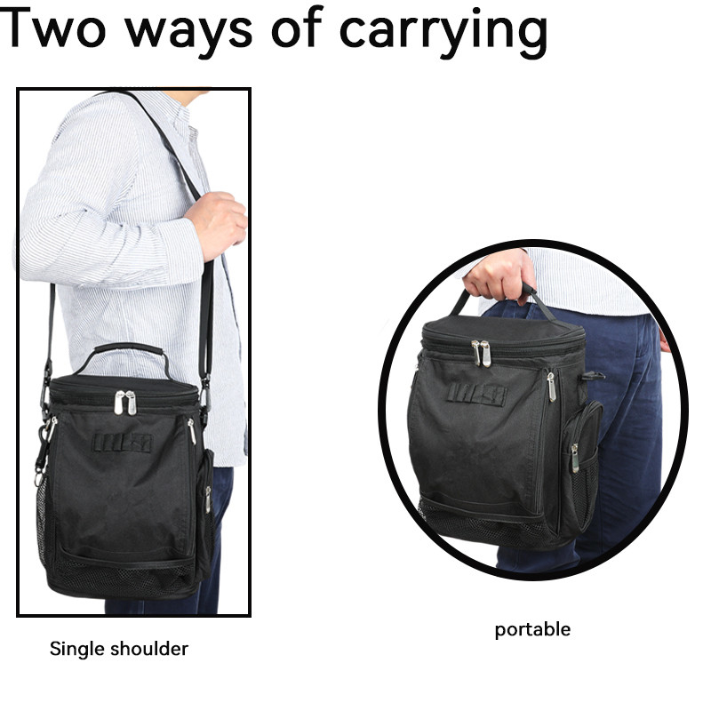 Чёрный большой объем унисекс 10 Консервный изоляционный гольф Custom Travel Cooler Bag с плечевым ремнем