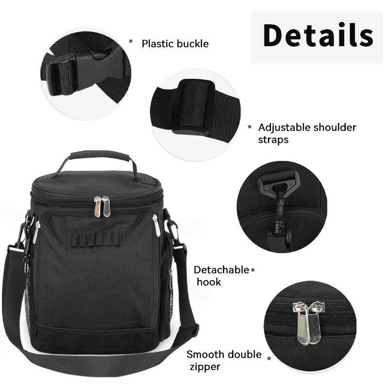 Чёрный большой объем унисекс 10 Консервный изоляционный гольф Custom Travel Cooler Bag с плечевым ремнем