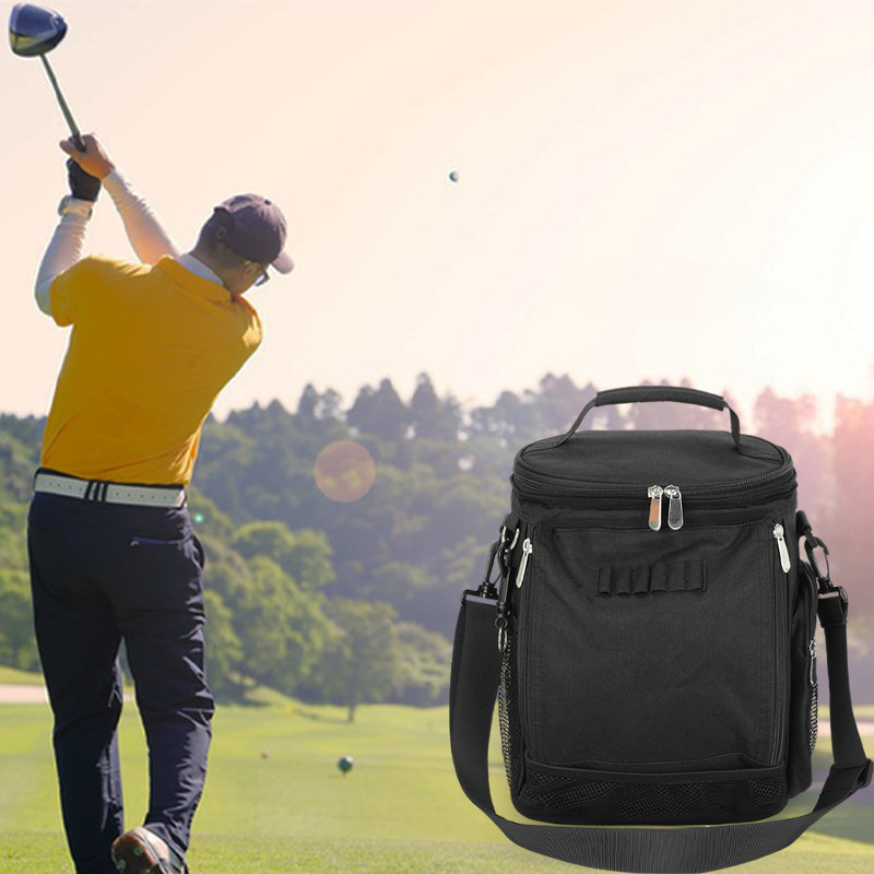 Чёрный большой объем унисекс 10 Консервный изоляционный гольф Custom Travel Cooler Bag с плечевым ремнем