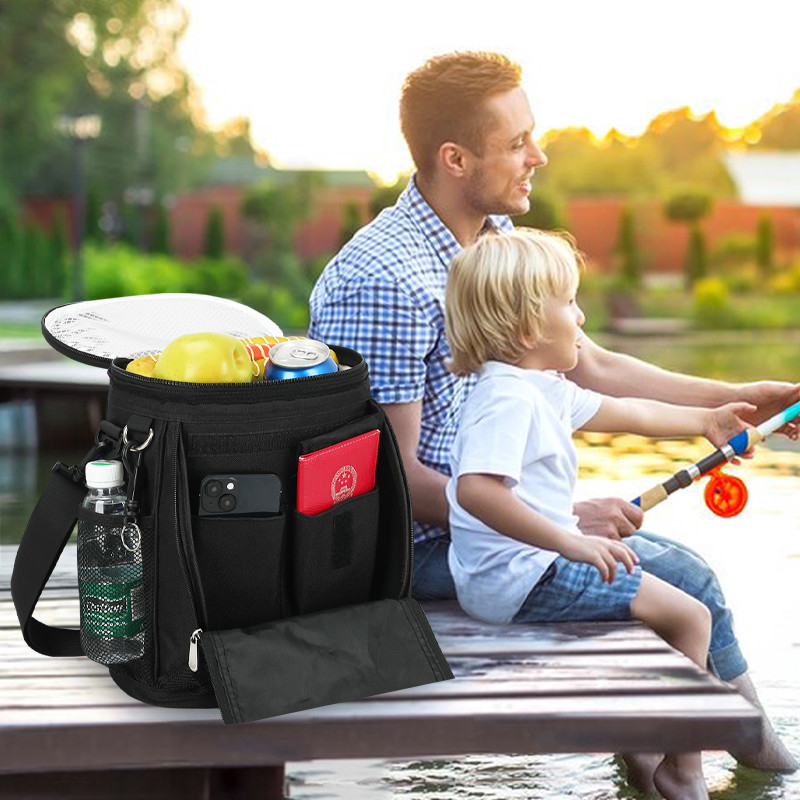Чёрный большой объем унисекс 10 Консервный изоляционный гольф Custom Travel Cooler Bag с плечевым ремнем