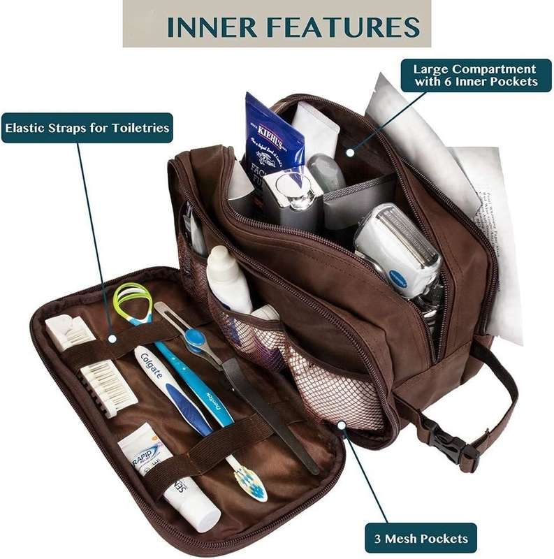 Темно-коричневый водостойкий Dopp Kit PU кожаный бритвенный мешок организатор туристическая сумка для аксессуаров косметическая гигиена