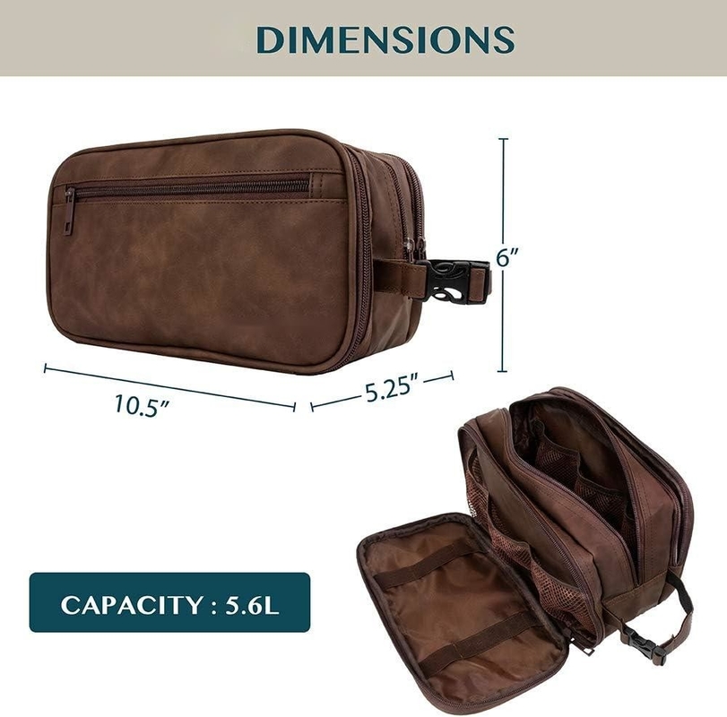 Темно-коричневый водостойкий Dopp Kit PU кожаный бритвенный мешок организатор туристическая сумка для аксессуаров косметическая гигиена
