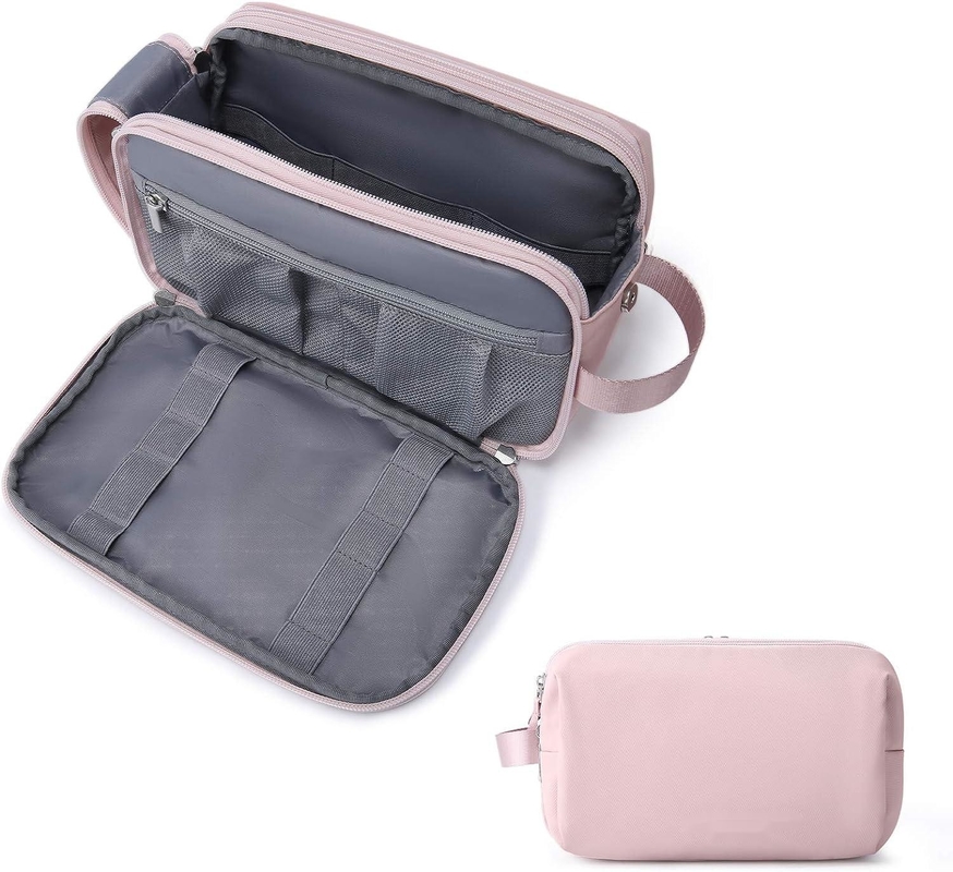 Розовый Dopp Kit Водостойкий Брить Косметический Макияж Настройки Поездка Сумка Для Женщин