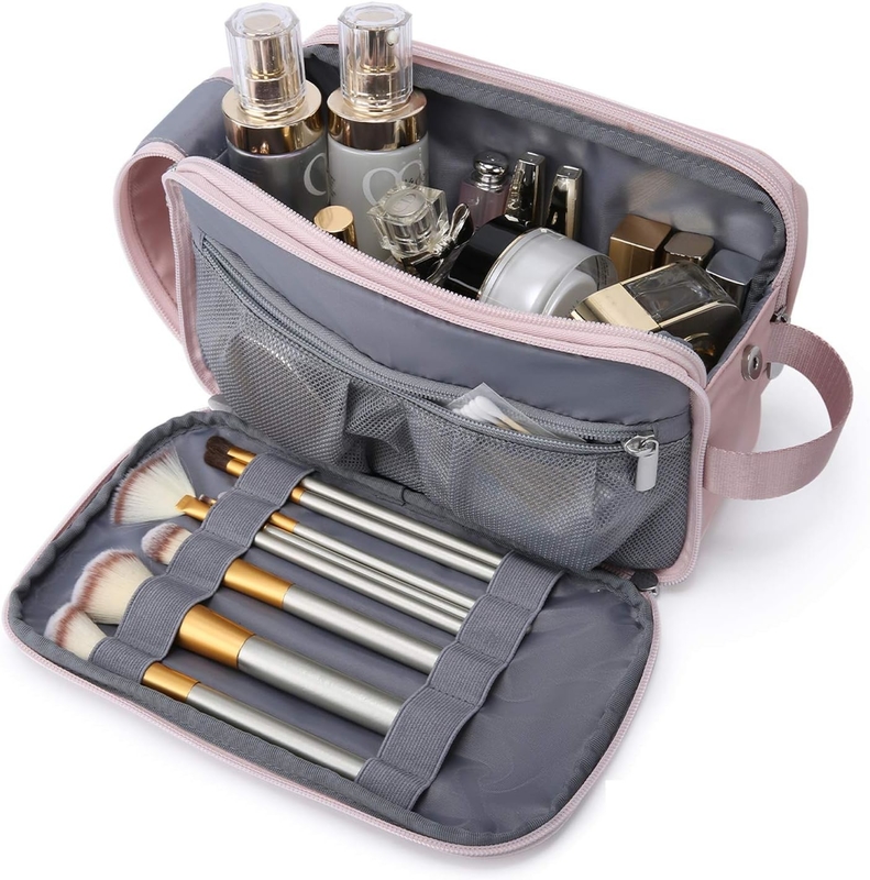 Розовый Dopp Kit Водостойкий Брить Косметический Макияж Настройки Поездка Сумка Для Женщин