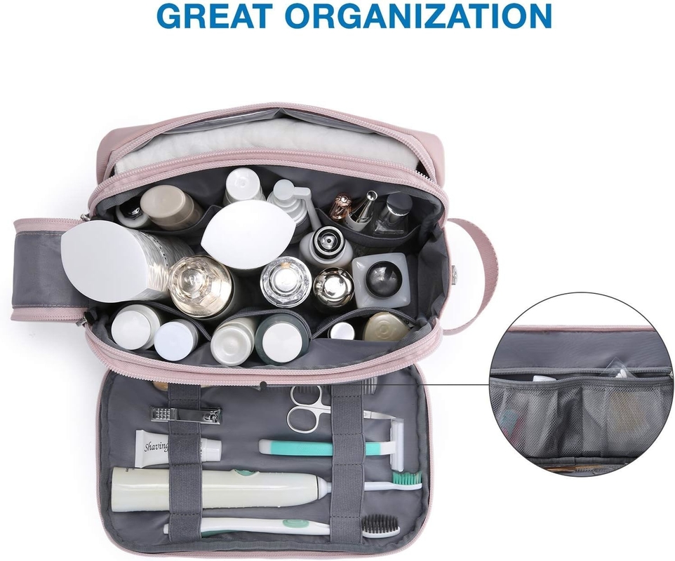 Розовый Dopp Kit Водостойкий Брить Косметический Макияж Настройки Поездка Сумка Для Женщин