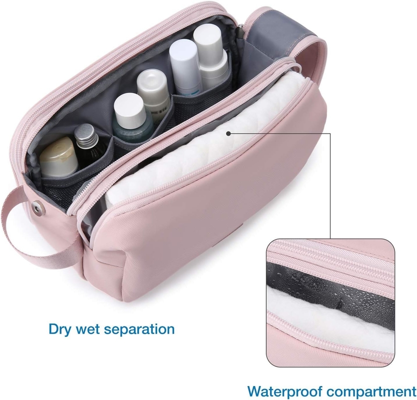 Розовый Dopp Kit Водостойкий Брить Косметический Макияж Настройки Поездка Сумка Для Женщин