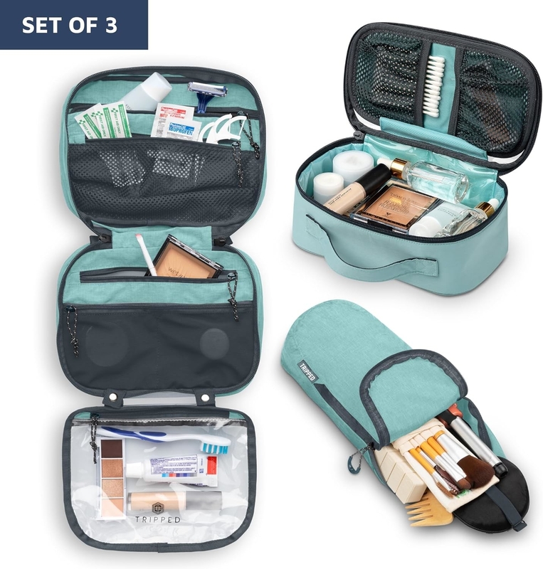 Ультралегкий аксессуар подвесный организатор Pouch Dusty Teal Makeup Custom Travel Bag с держателем кисти