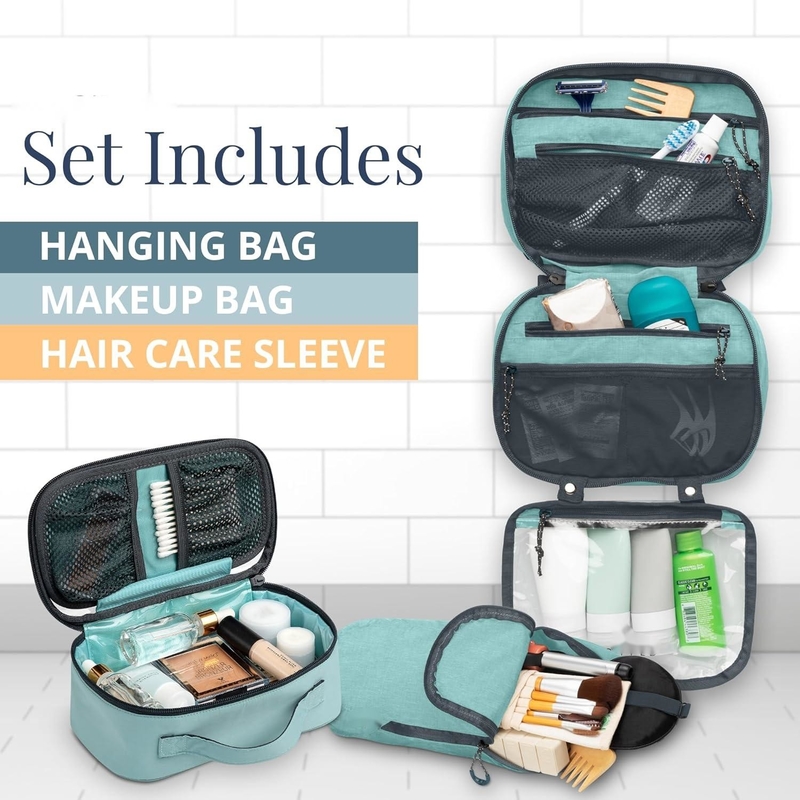 Ультралегкий аксессуар подвесный организатор Pouch Dusty Teal Makeup Custom Travel Bag с держателем кисти