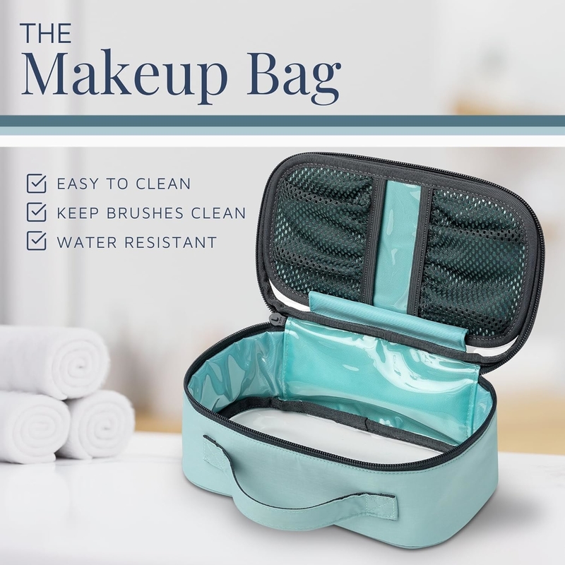 Ультралегкий аксессуар подвесный организатор Pouch Dusty Teal Makeup Custom Travel Bag с держателем кисти